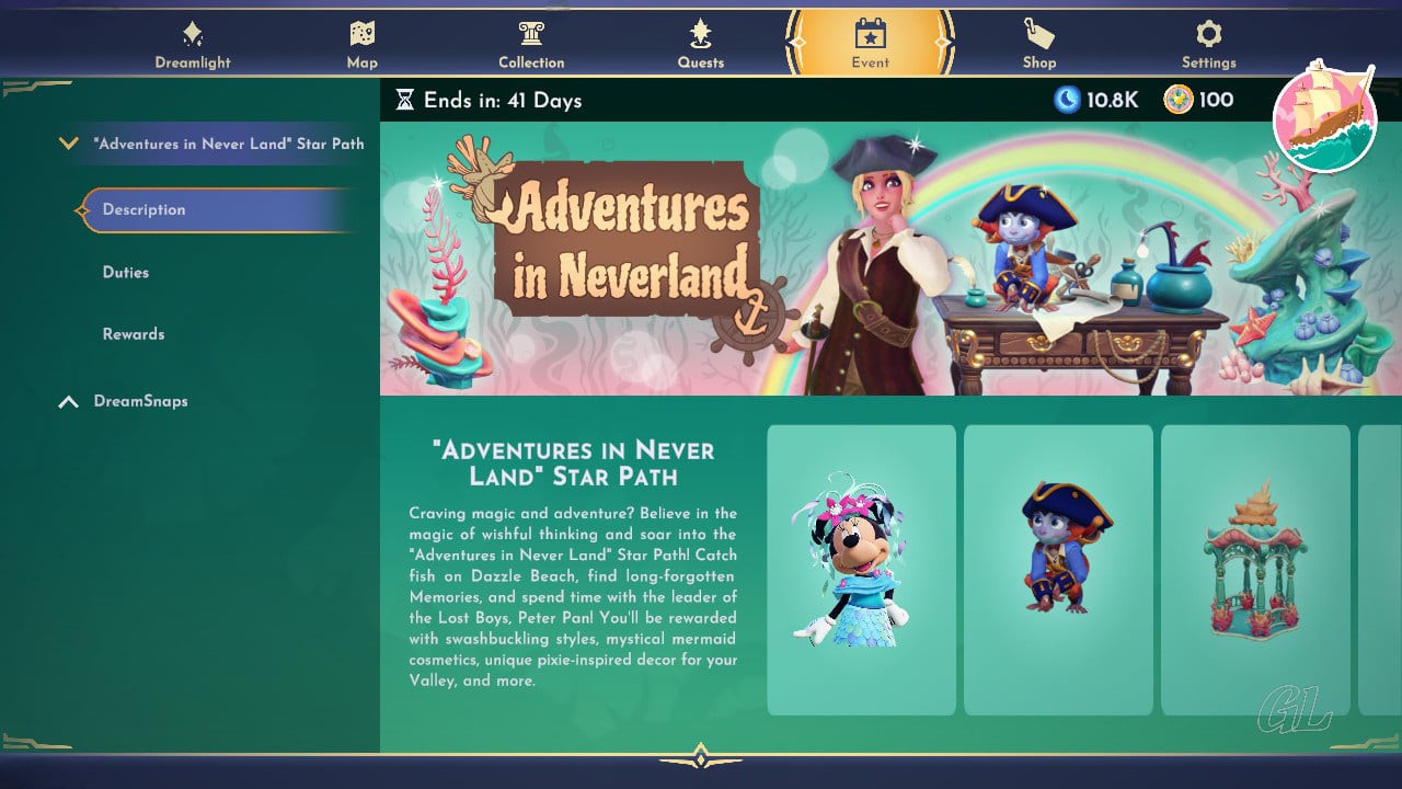 Adventures in Neverland Star Path